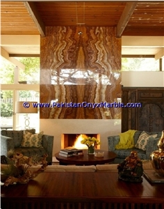 Backlit Onyx Fireplaces