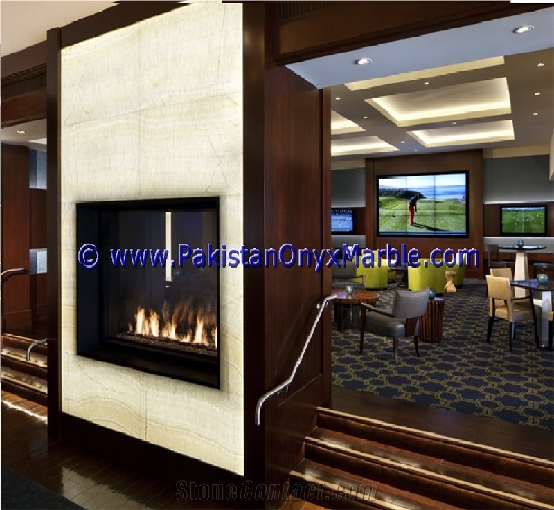 Backlit Onyx Fireplaces