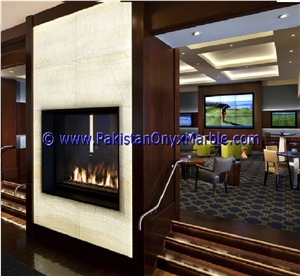 Backlit Onyx Fireplaces
