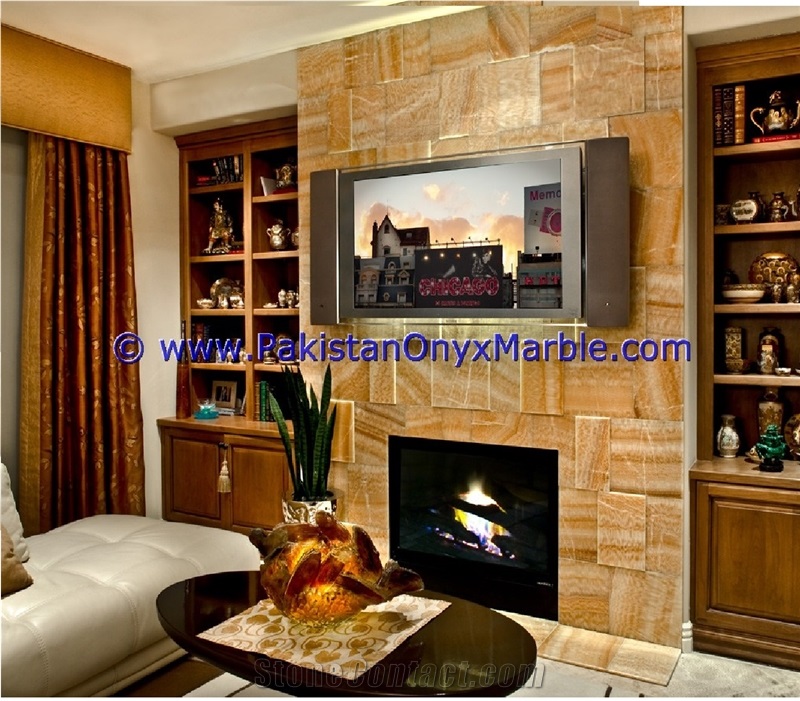 Backlit Onyx Fireplaces