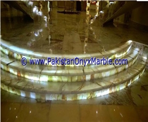 Backlit Onyx Stair Steps Risers