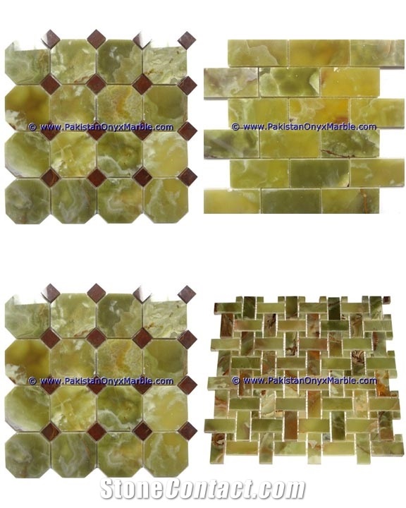 Dark Green Onyx Mosaic Tiles Collection