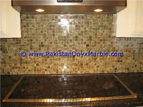 Dark Green Onyx Mosaic Tiles Collection