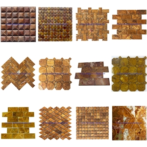 Multi Brown Onyx Mosaic Tiles Collection