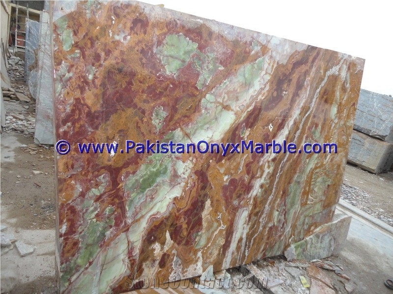 Multi Green Onyx Slabs