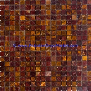 Multi Red Onyx Mosaic Tiles Collection