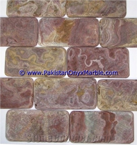 Multi Red Onyx Mosaic Tiles Collection