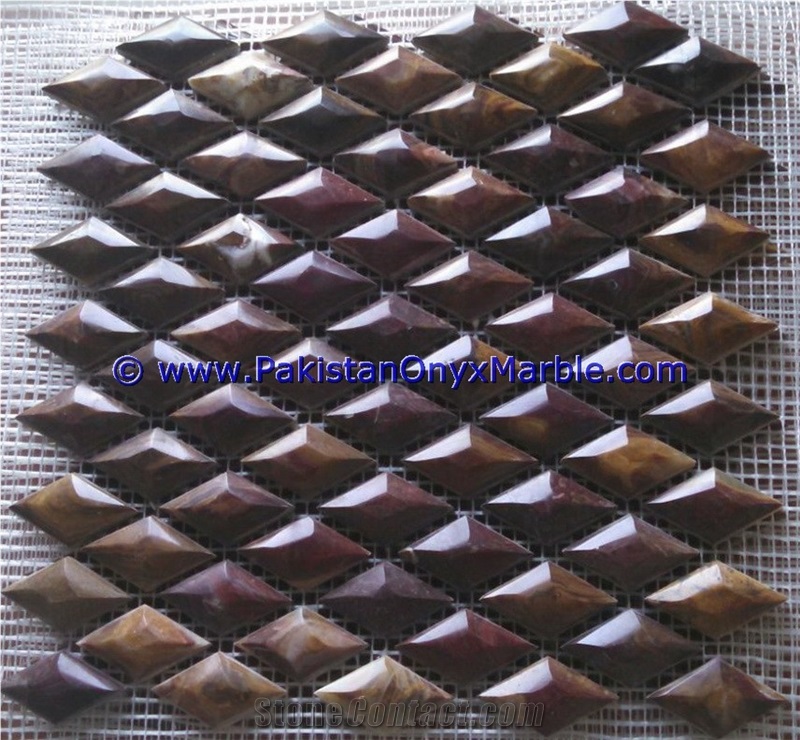 Multi Red Onyx Mosaic Tiles Collection