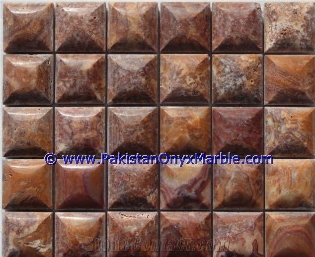 Multi Red Onyx Mosaic Tiles Collection