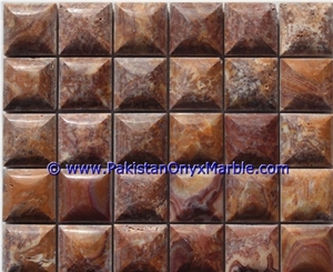 Multi Red Onyx Mosaic Tiles Collection