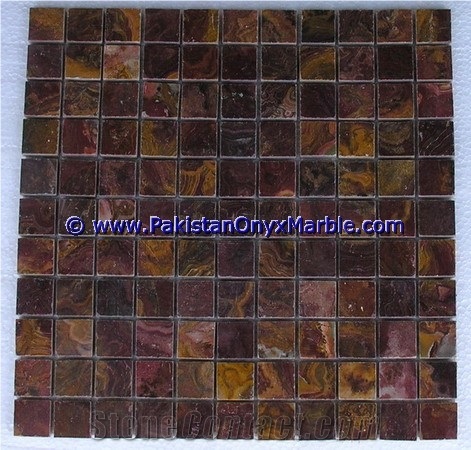Multi Red Onyx Mosaic Tiles Collection