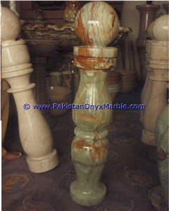 Multicolor Green Onyx Balustrade, Onyx Handrailing