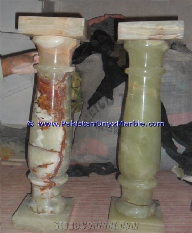 Multicolor Green Onyx Balustrade, Onyx Handrailing