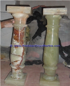 Multicolor Green Onyx Balustrade, Onyx Handrailing