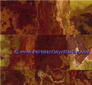 Red Onyx Tiles, Slab