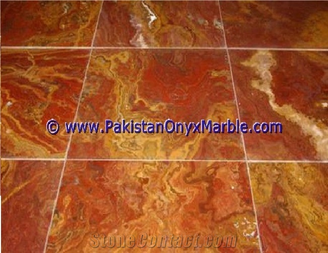 Red Onyx Tiles, Slab