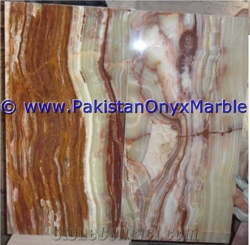 Tiger Onyx Tiles Cross Cut Green