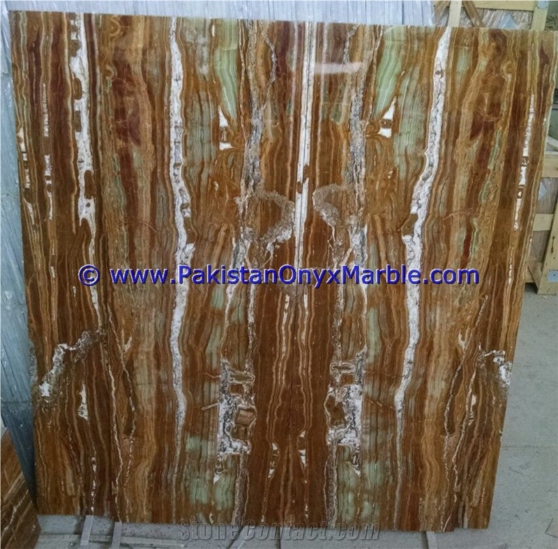 Tiger Onyx Tiles Cross Cut Green