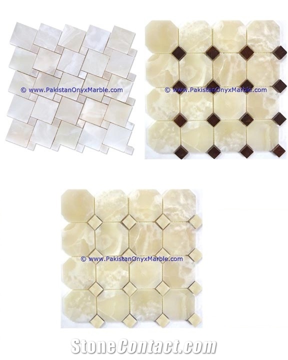 White Onyx Mosaic Tiles Collection