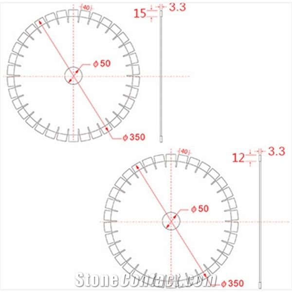 350ws Sintered Diamond Granit Silence Blade Cutter