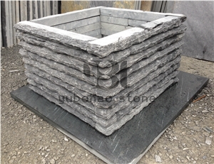 Black Cultured Stone P018 Gate Post, Fence Columns
