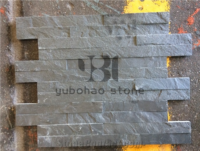 China P018 Black Slate Stacked Veneer, Loose Stone