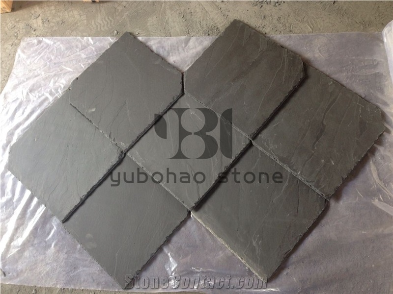 China P018 Black Slate Stacked Veneer, Loose Stone