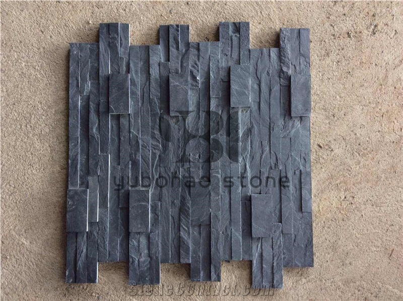 P018 Black Wall Cladding/Decor, Thin Stone Veneer