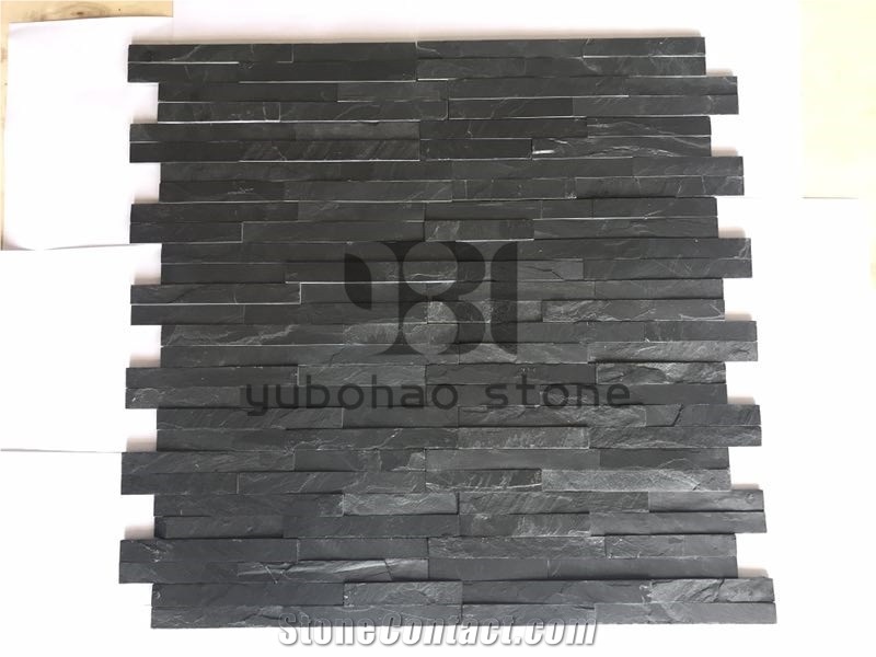 P018 Black Wall Cladding/Decor, Thin Stone Veneer