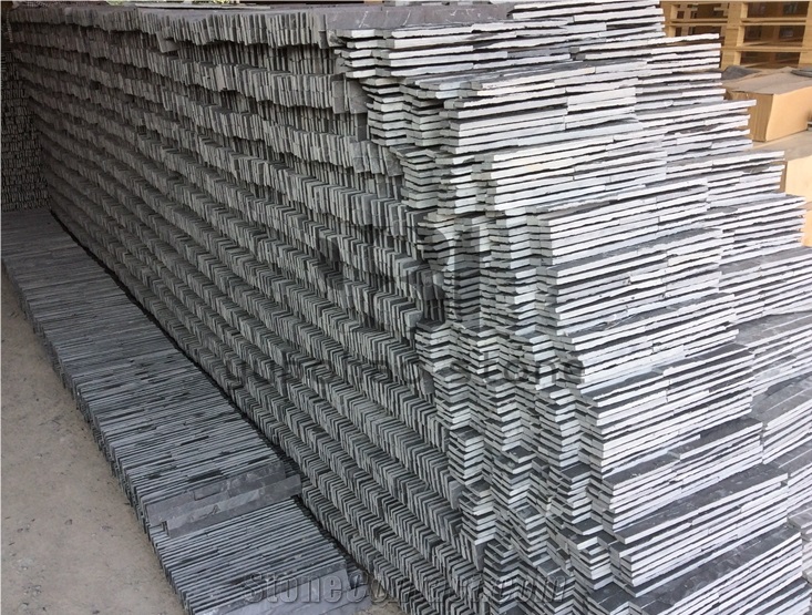 P018 China Black Slate, Artificial Stone Veneer