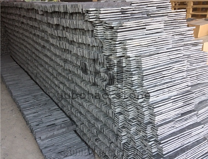 P018 Jiangxi Black Slate, Flagstones Wall Cladding