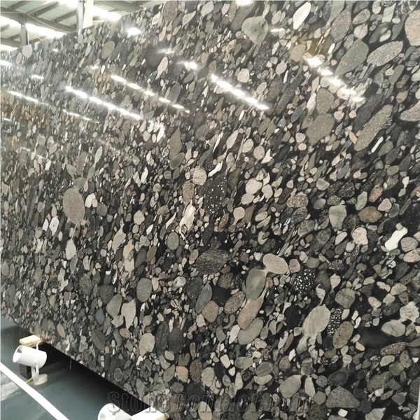 Black Mosaic Granite Slab