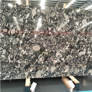 Black Mosaic Granite Slab