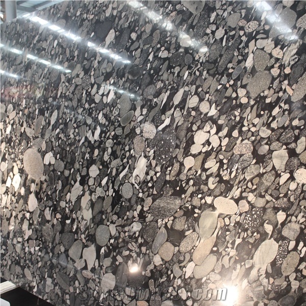Black Mosaic Granite Slab