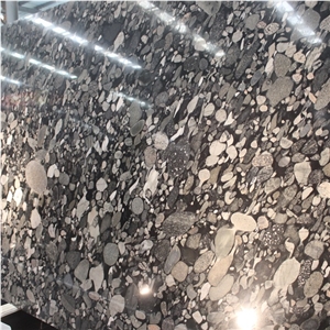 Black Mosaic Granite Slab
