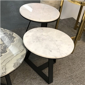Carrara White Marble Restaurant Table Tops