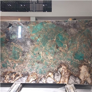 Green Amazonita Granite Slab