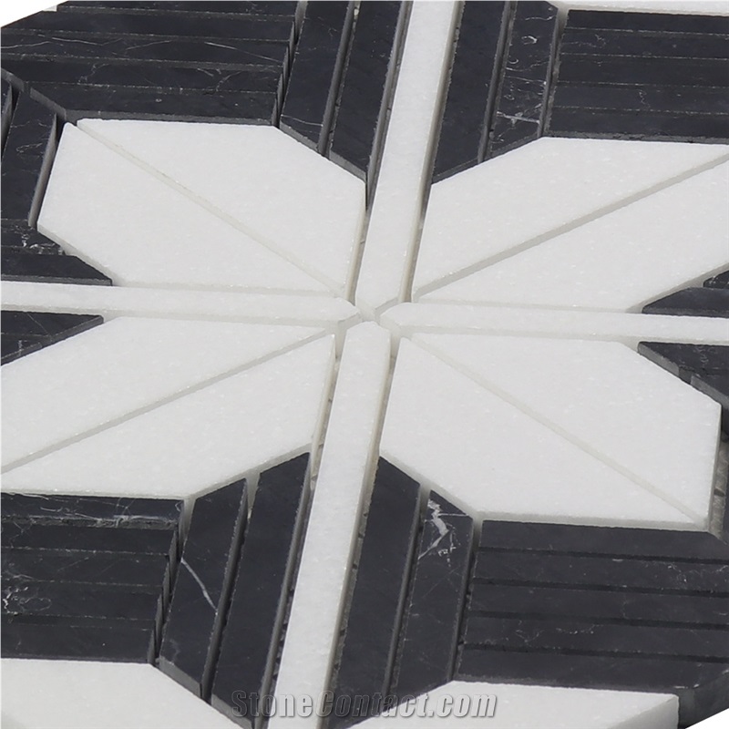 Good Quality Flower Design Thassos Marble Mosaic