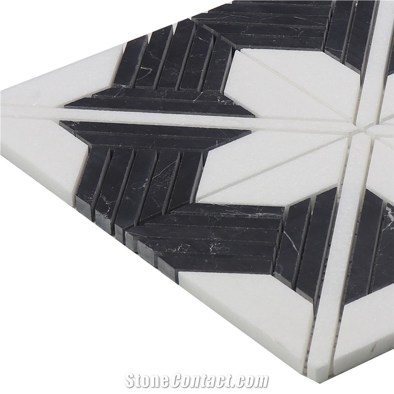 Good Quality Flower Design Thassos Marble Mosaic