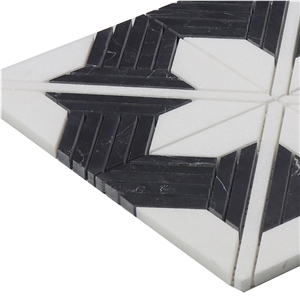 Good Quality Flower Design Thassos Marble Mosaic