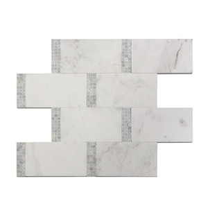 Thassos Brick Design Mosaic Tile