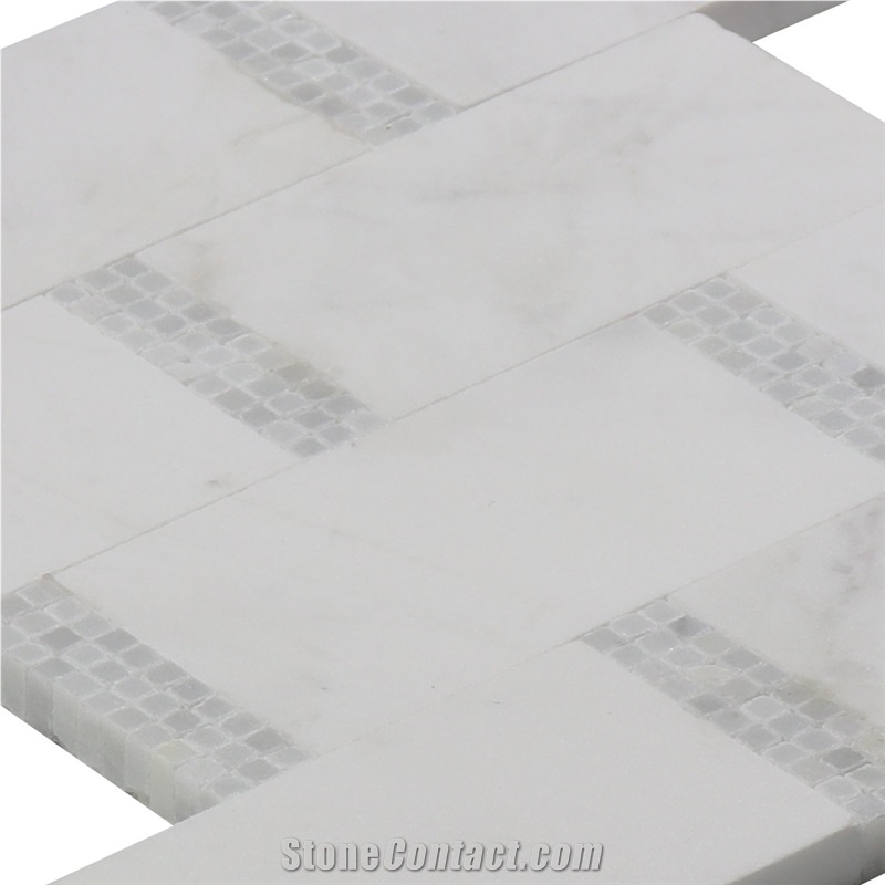 Thassos Brick Design Mosaic Tile