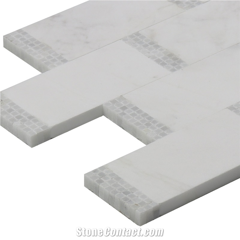 Thassos Brick Design Mosaic Tile