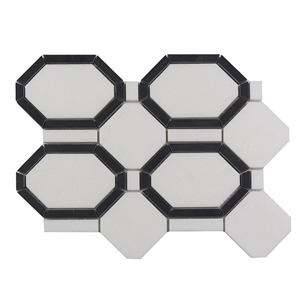 Thassos Hexagon Waterjet Mosaic
