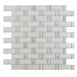 Thassos White Mini Brick Pattern Marble Mosaic