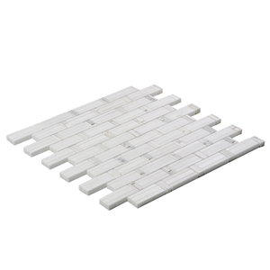 Thassos White Mini Brick Pattern Marble Mosaic