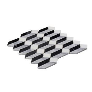 White and Grey Mixed Elongated Hexagon Mosaic