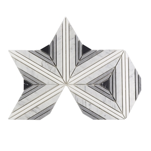 White Bianco Carrara Waterjet Mosaic Marble Tile