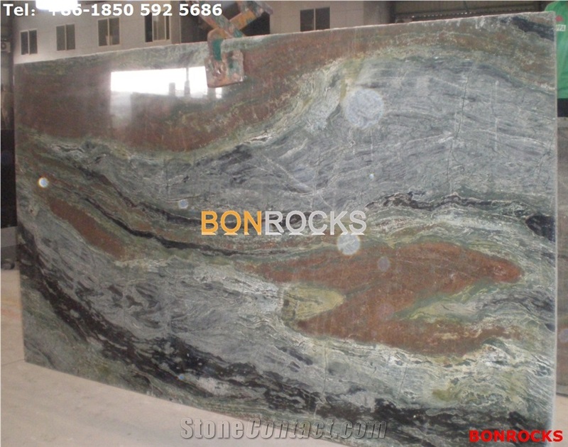 Green Jadeite Granite 3cm Dramatic Veins Slabs
