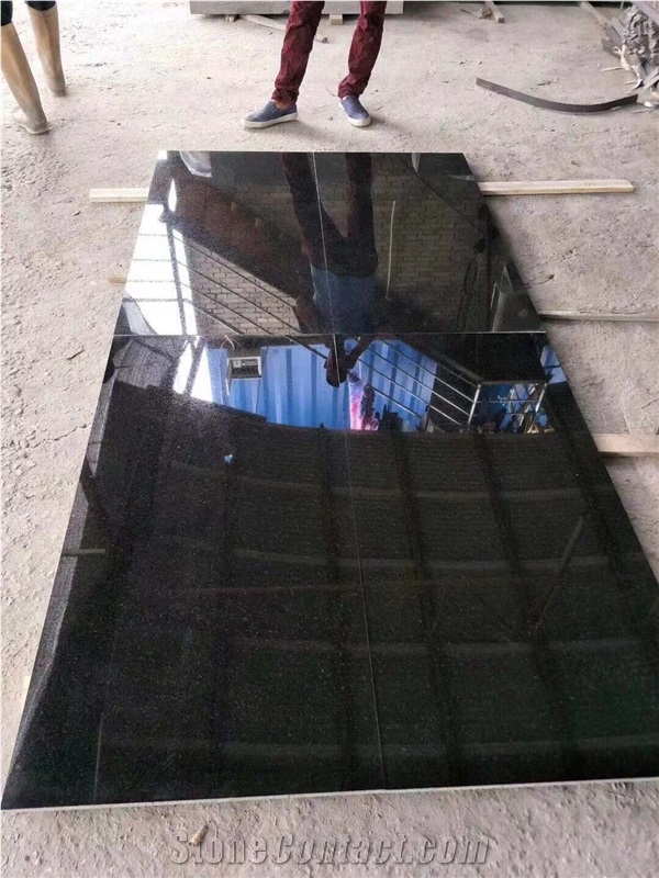 China Polished Hebei Black Granite Slab and Tile